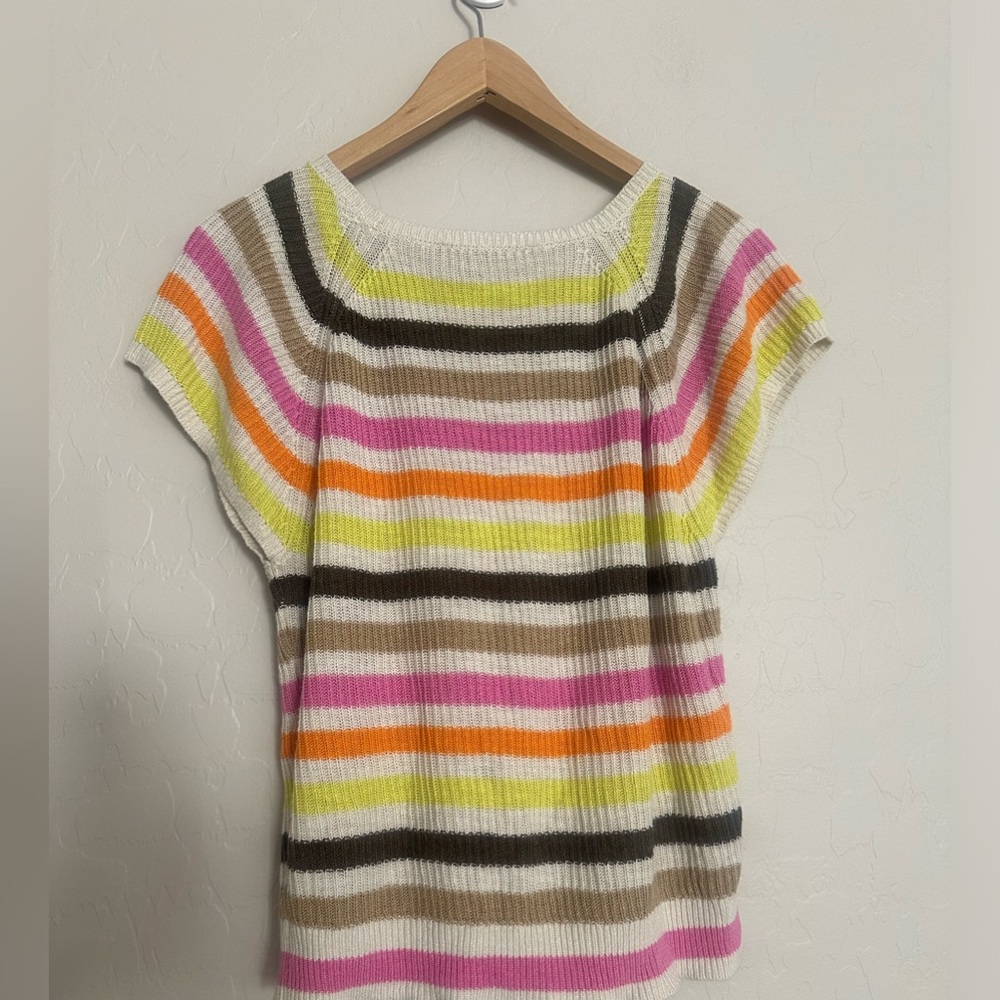 Ann Taylor LOFT Striped Wedge Sweater Tee Multi Color Women’s Size S - Picture 8 of 8